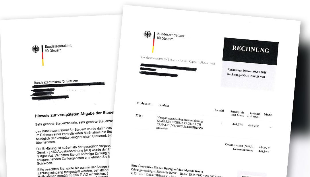Vorsicht: Gefälschtes Schreiben des Bundeszentralamt für Steuern im Umlauf